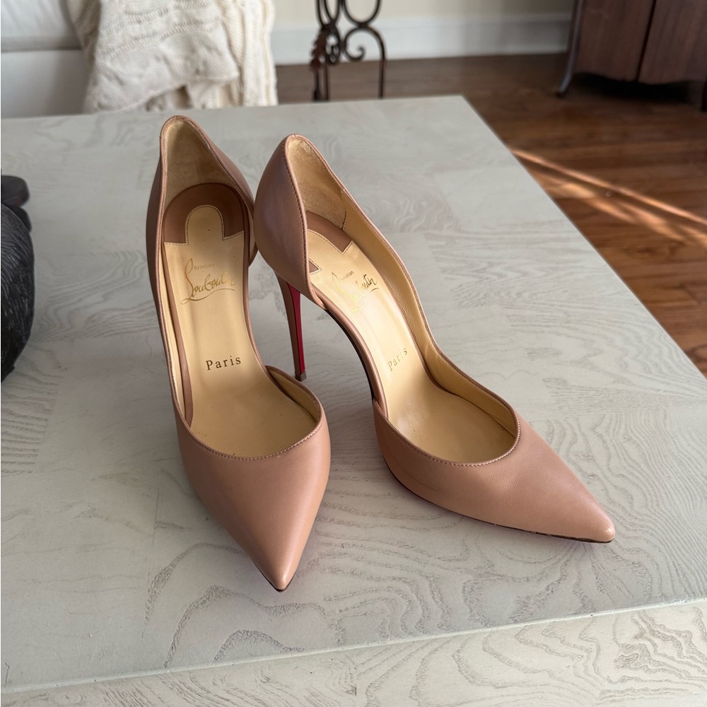 Christian Louboutin Nude Heels with Signature Red Soles